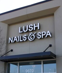 Nail Salon Signs -Lush Nails & Spa Bradenton - channel letter sign